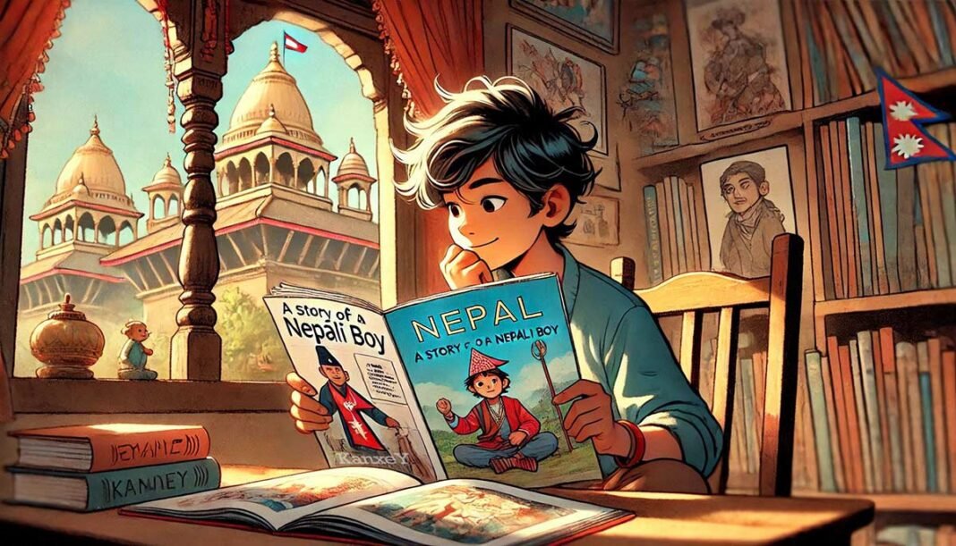 Nepali-boy-reading-Comic-book